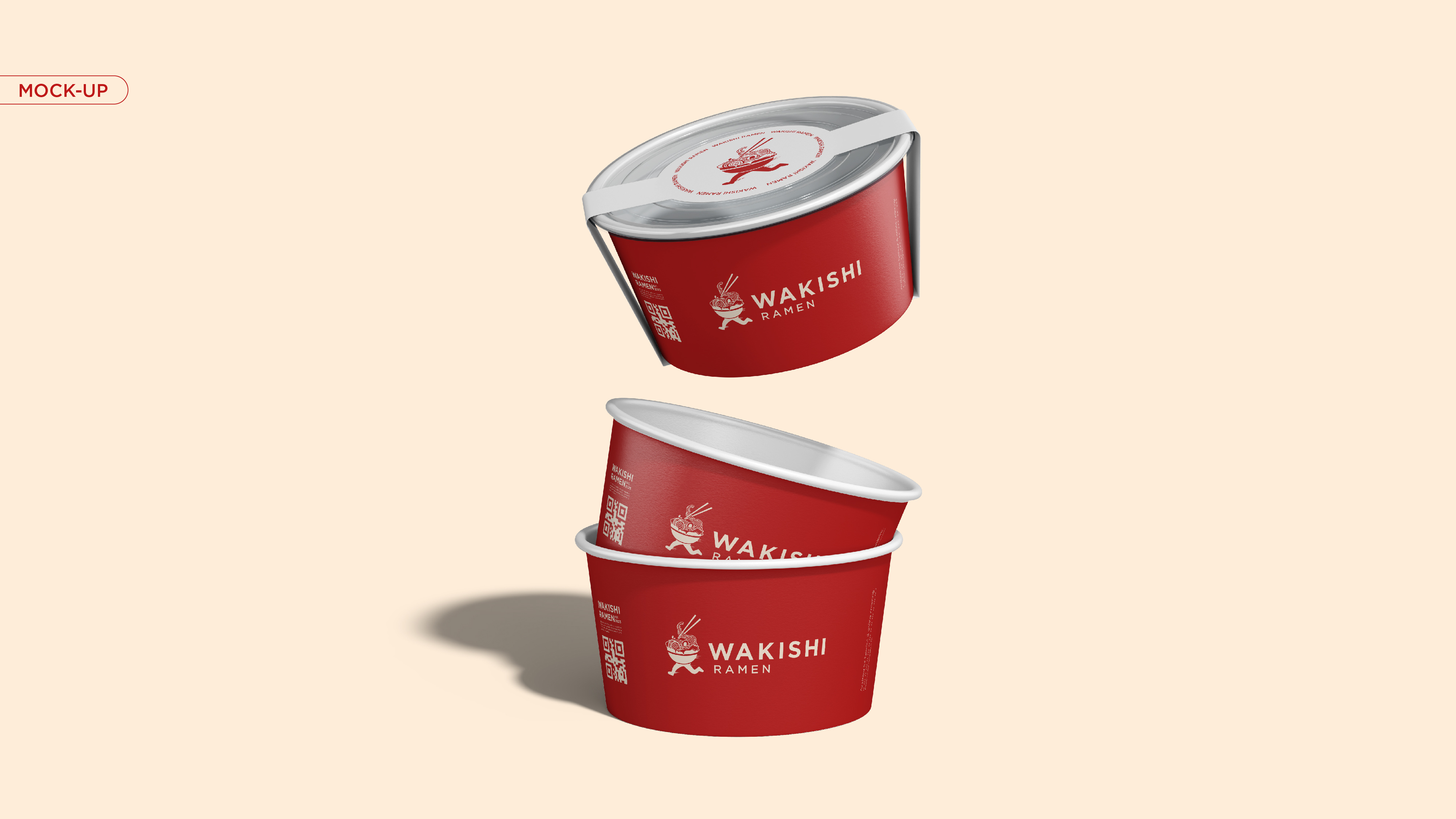 Wakishi Ramen Cup Packaging Mock-up